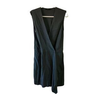 Tibi Dress 2 Dark Green‎ Silk Wrap Cap Sleeve Crepe Pockets Knee-length  Party